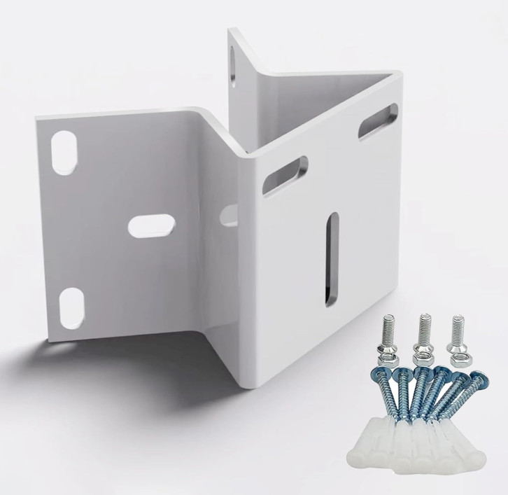 Outdoor Corner Security Camera Mount Metal Bracket for CCTV, White