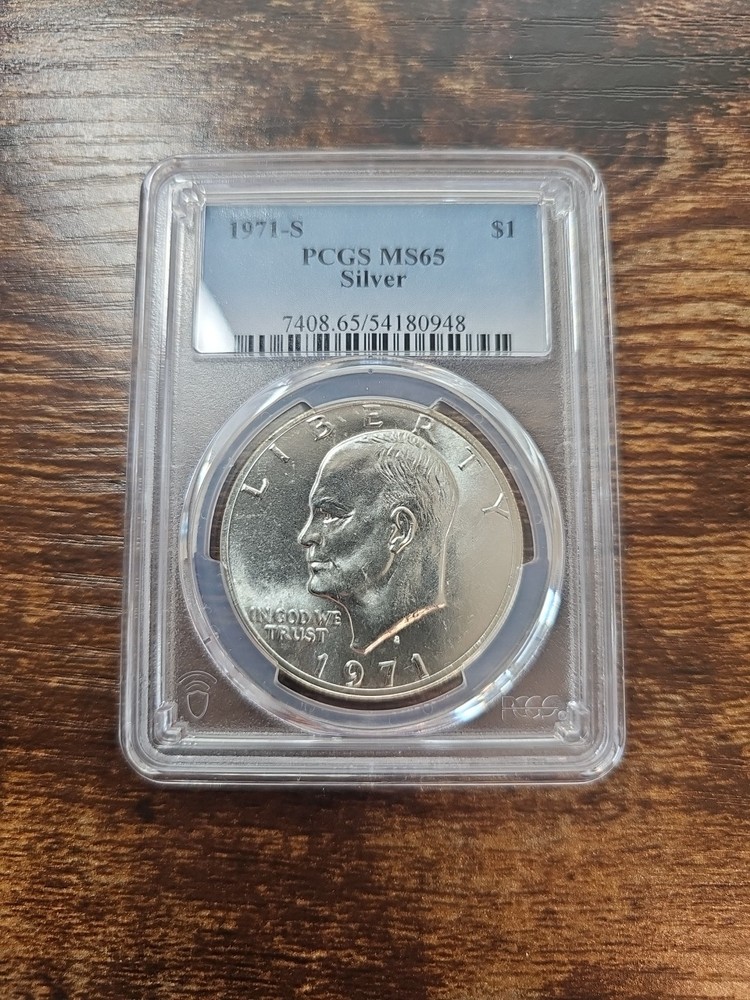 1971-S $1 PCGS MS65 MS 65 Eisenhower "Ike" Silver Dollar 40%