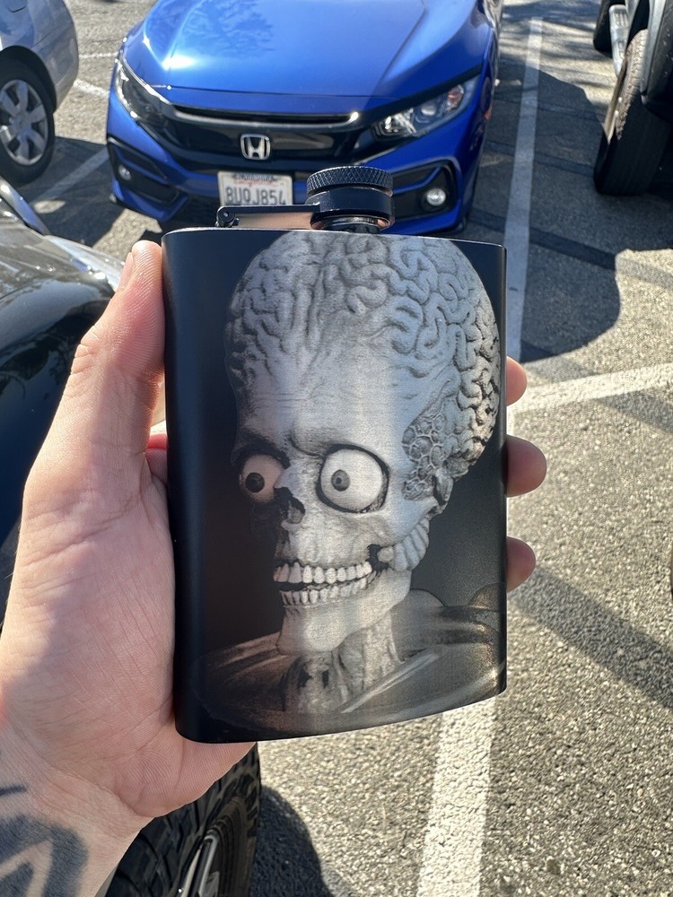 Mars Attacks Alien Hip Flask