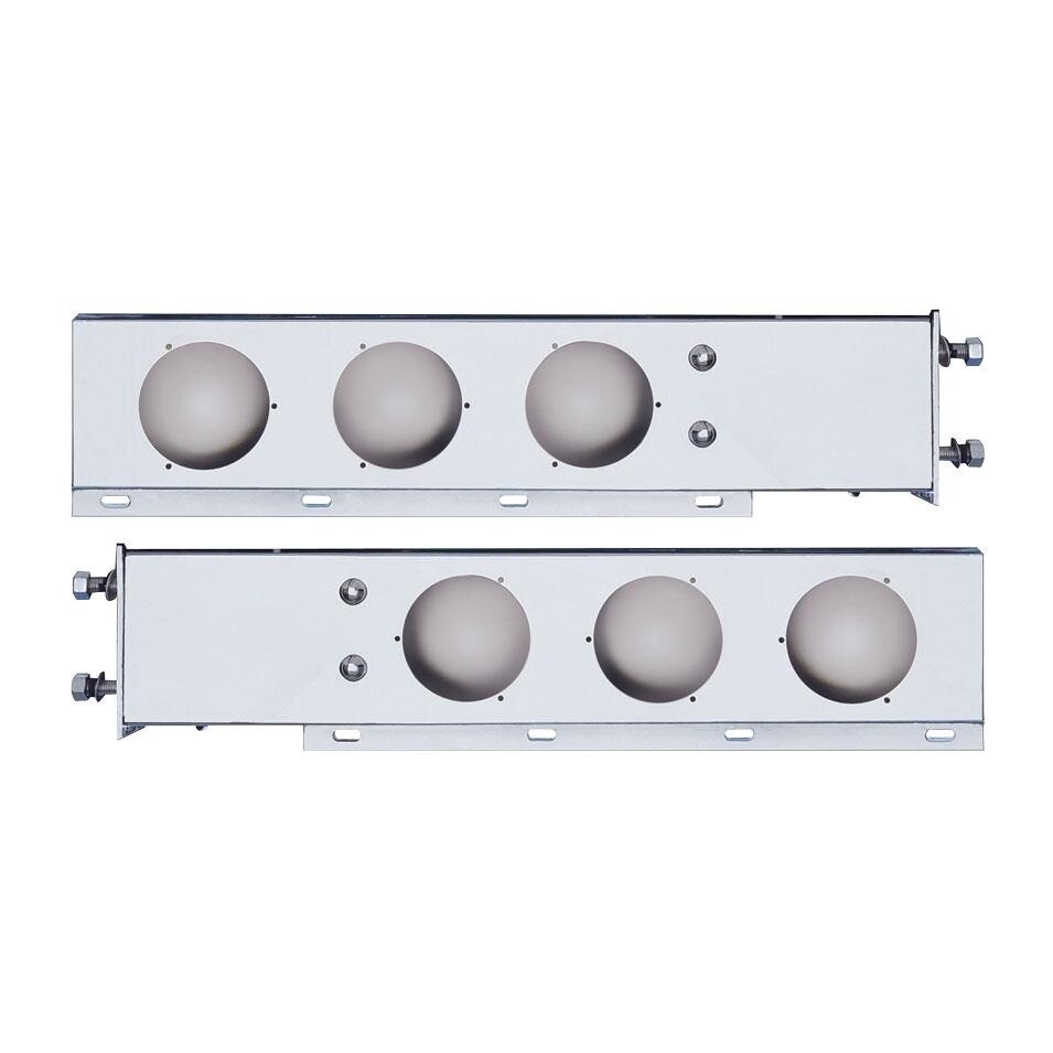 3 3/4" Bolt Pattern Stainless Spring Loaded Light Bar w/ Six 4" Light & Visor
