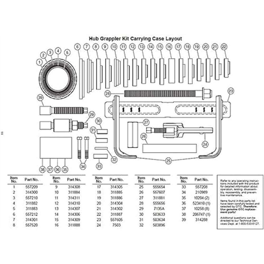 OTC Forcing Screw for Hub Grabber