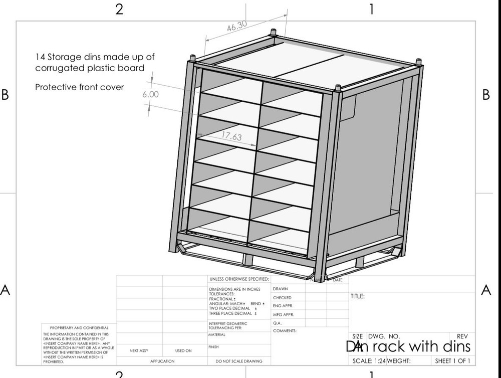 Industrial 48x45x51 Shipping Stack Racking With Removable Storage Dins