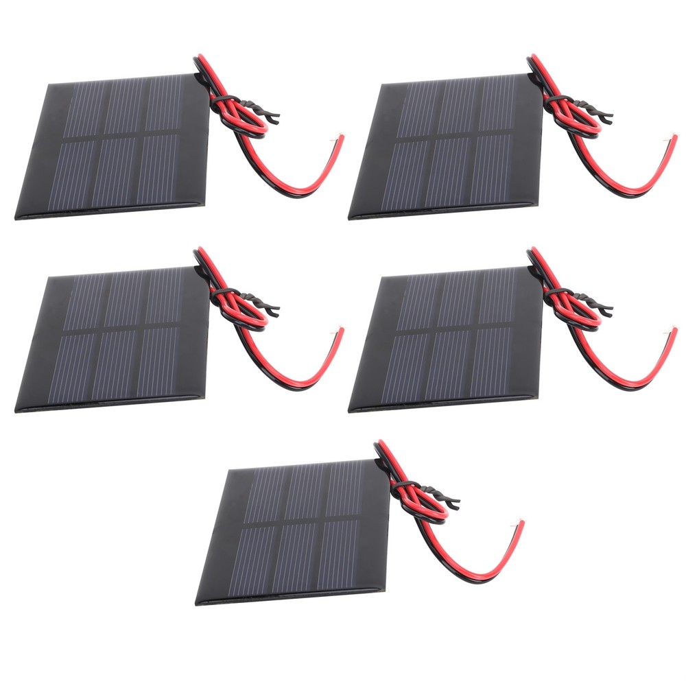 5Pcs Mini Solar Panel Battery Cell Board Module With 30cm Wire DC 0.65W 1.5V