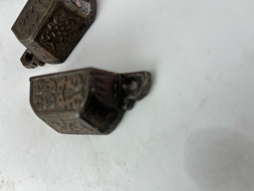2 Victorian Eastlake Drawer Pulls Bin Pull Cabinet bail Handle Cast Metal