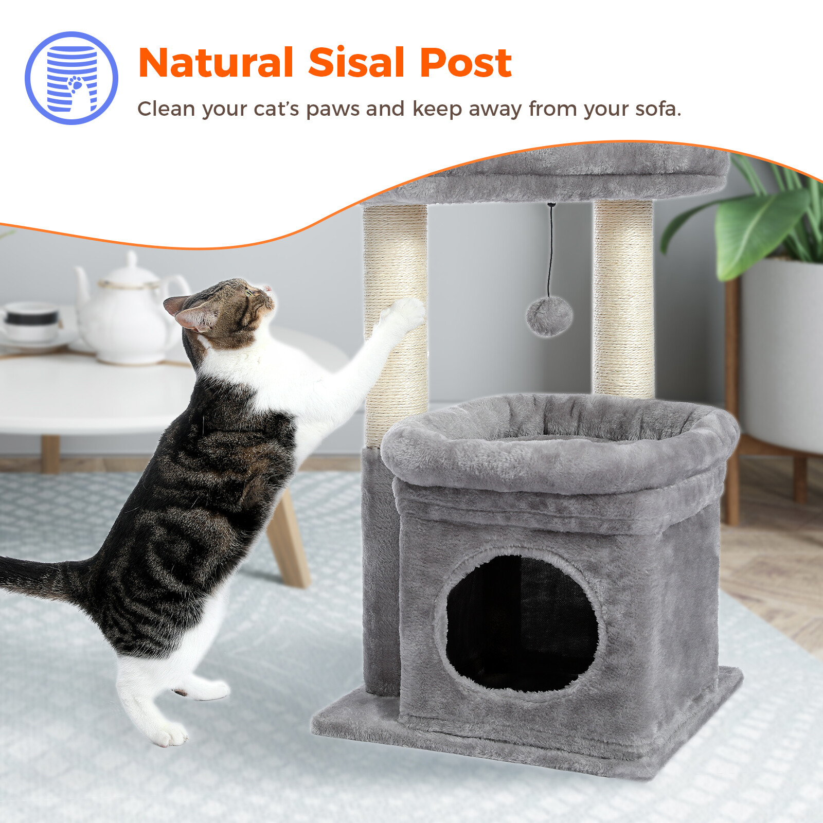 PAWZ Road Cat Tree Tower with Scratching Post Scratcher Condo Furniture Bed Toys