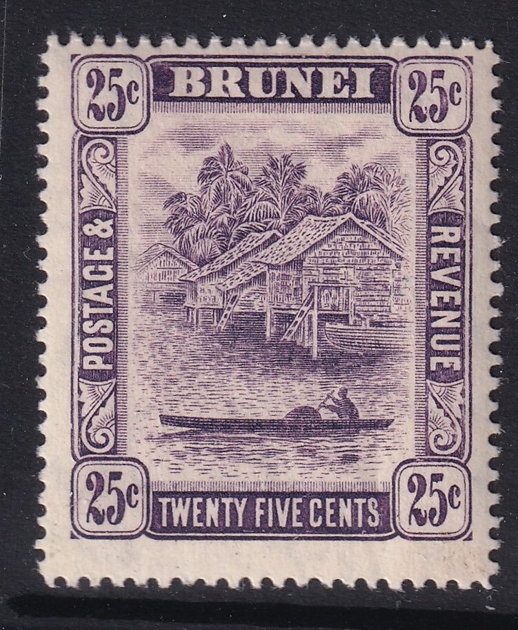 BRUNEI SG43 1912 25c DEEP LILAC MNH