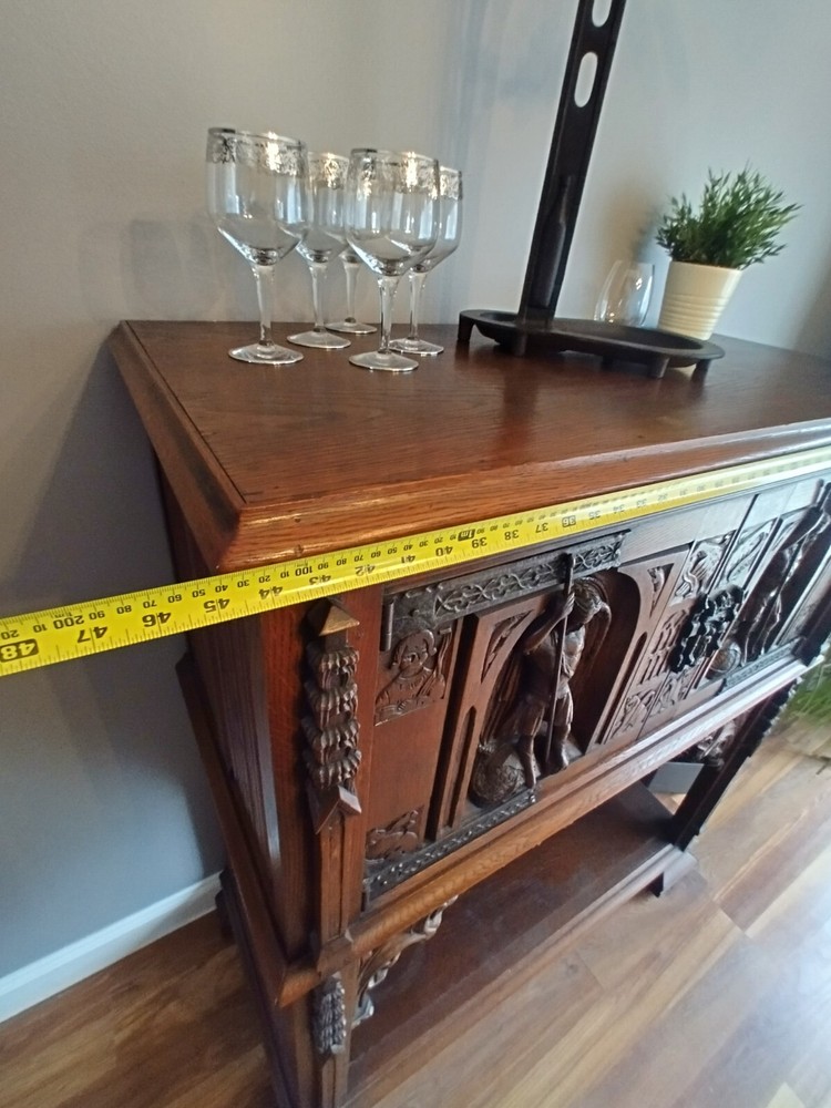 Antique Belgian Gothic Revival Sideboard Oak
