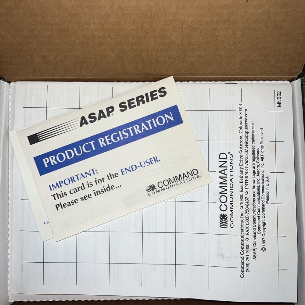 Command Communications ASAP DR301 Call Manager New In Box 1997