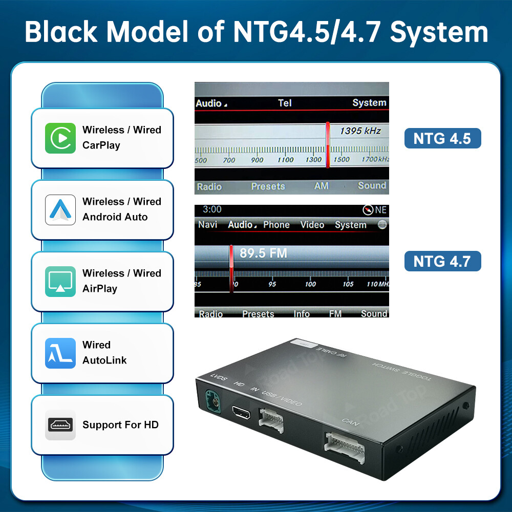 Wireless CarPlay Android Auto Interface for Mercedes Benz ML A B C E ALL NTG4.5