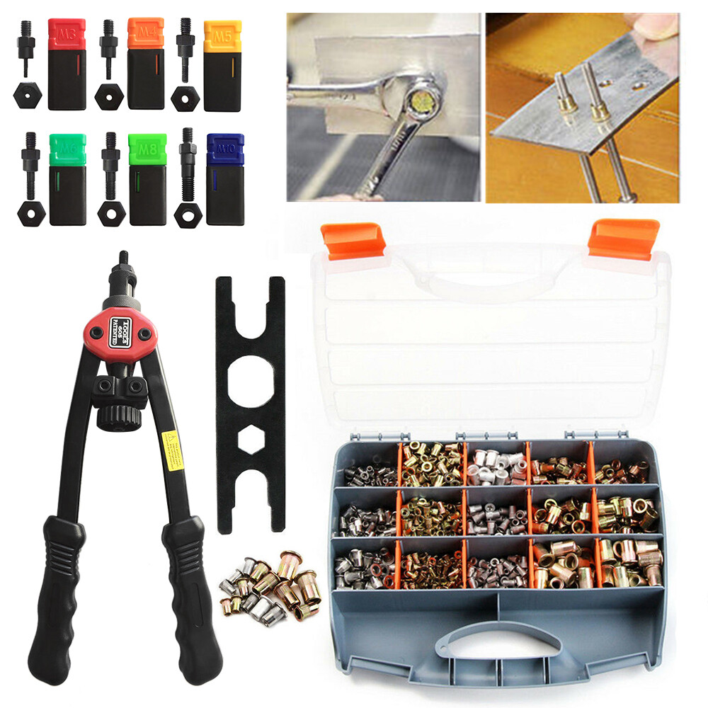 Rivet Gun Kit Rivnut Thread Setting Tool Nut Setter NutSert Metric SAE Riveting