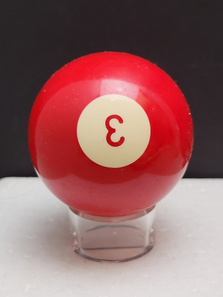 Vintage Replacement Pool Ball Billiards #3 Red Solid- 2 1/4" SURE-SHOT