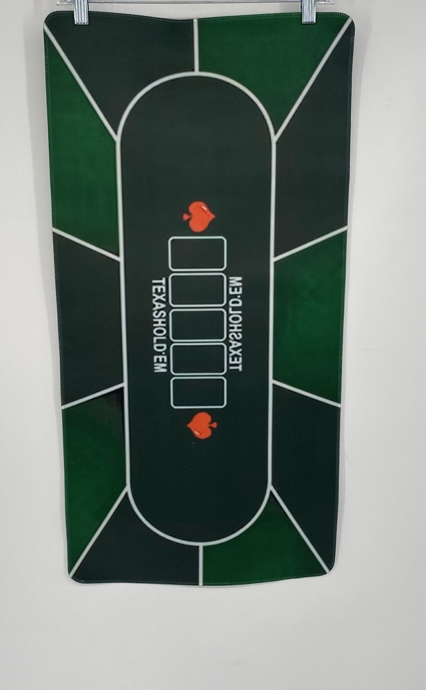 Green Portable Surface Texas Hold'Em Table Topper Rectangular Poker Mat