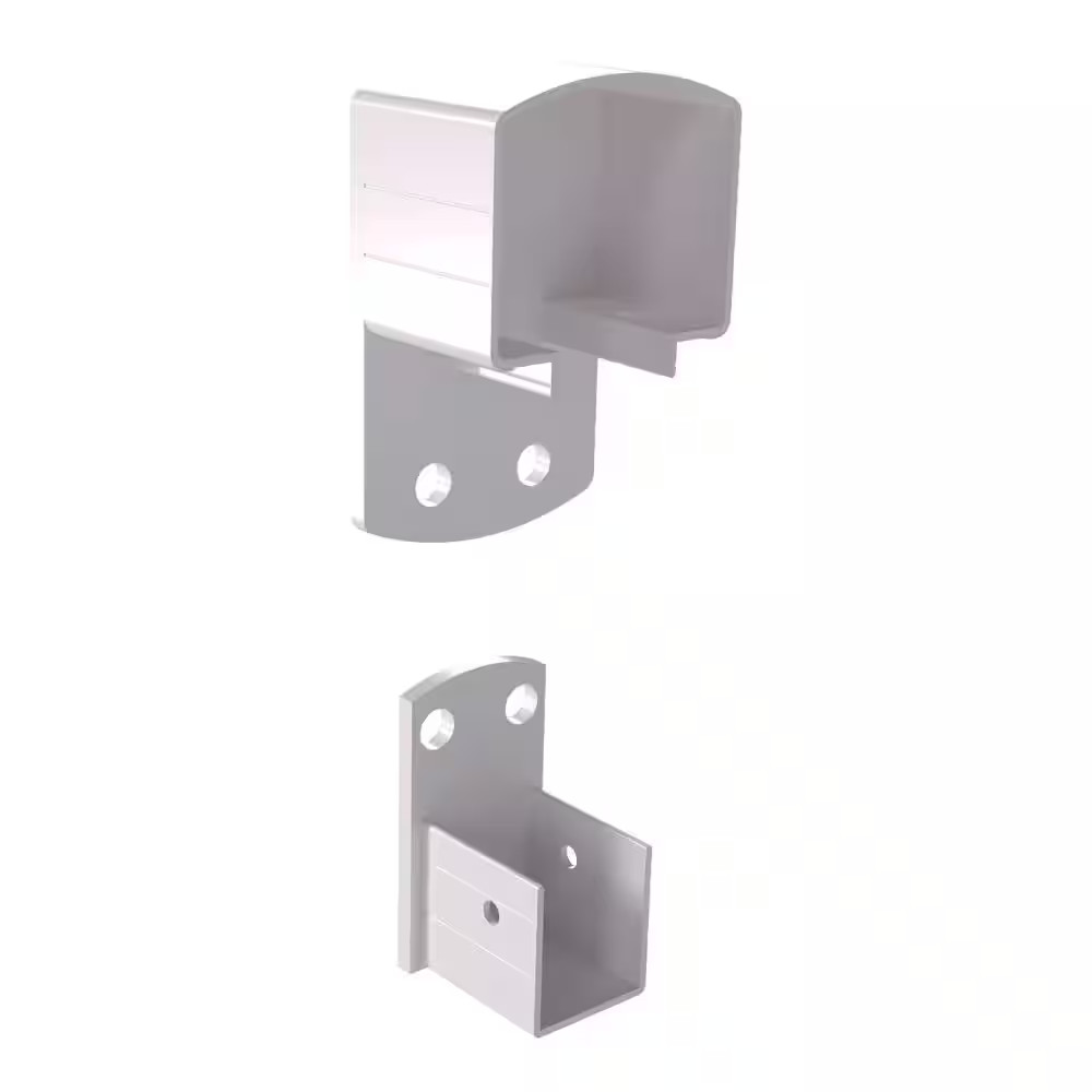 Deck Railing Wall Mount Bracket Kit 2 in x 3 in White Peak Aluminum