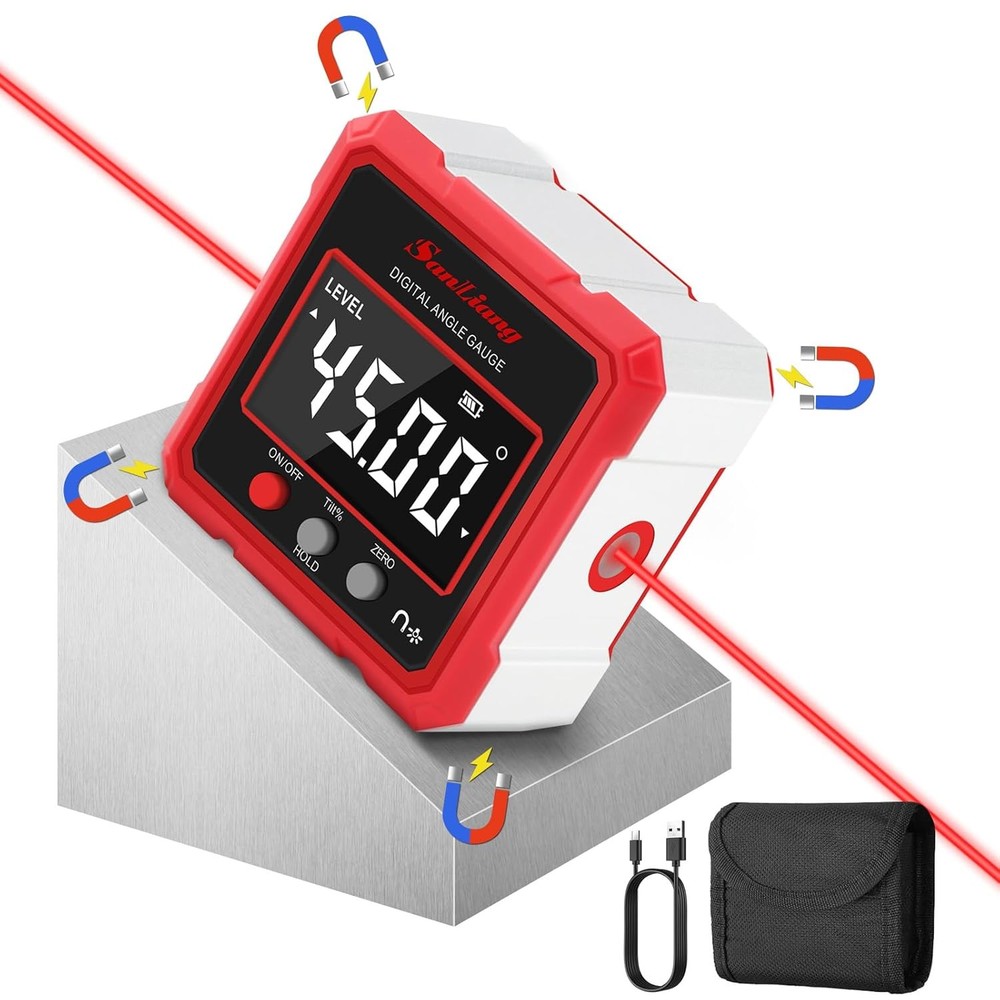 Digital Angle Finder Tool with Electronic Laser，Rechargeable Angle...