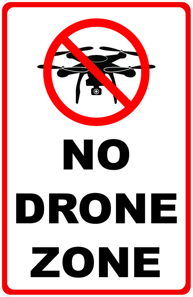 No Drone Zone Sign. Size Options.