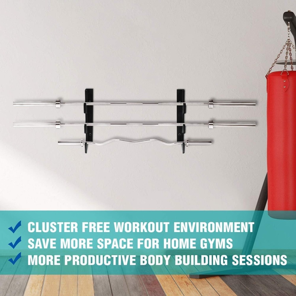 Vertical Barbell Storage Rack - Durable Olympic Holder with Protective Padding