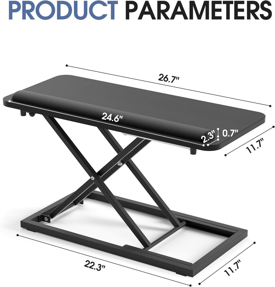 Adjustable Standing Keyboard Tray with Wrist Rest for Ergonomic Workstations