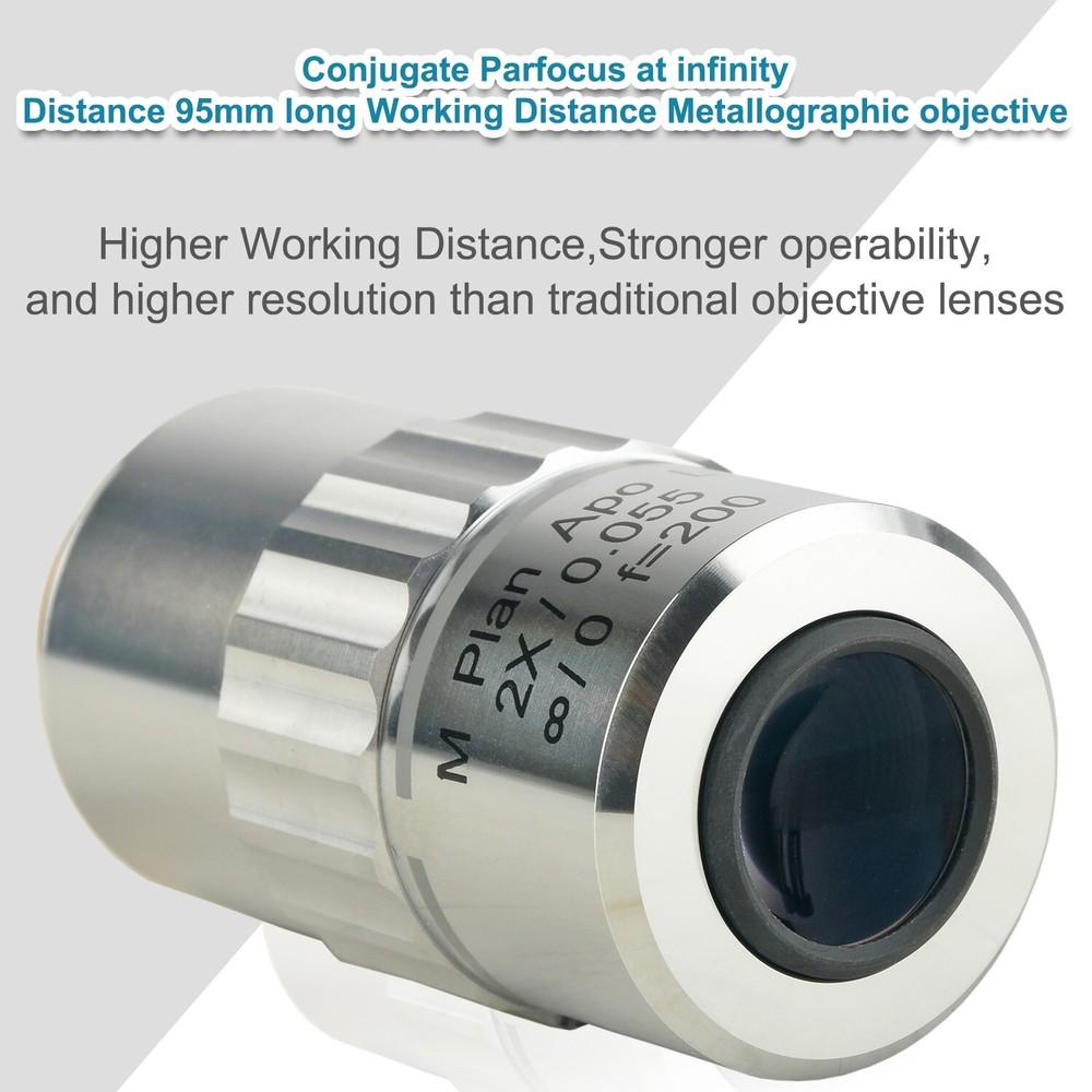 2X Infinite far Long Working Distance Metallographic Microscope objective