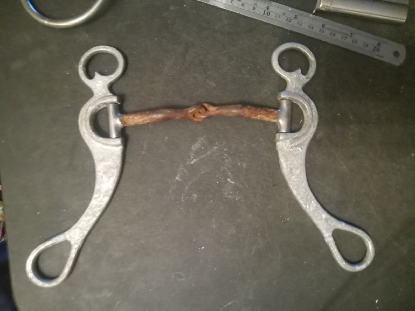 Francois Gauthier sweet iron snaffle mouth 5 in show bit engraved aluminum