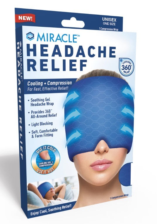 NEW! Miracle HEADACHE (Cooling 360°) RELIEF. Cooling + Compression, Cold or Hot