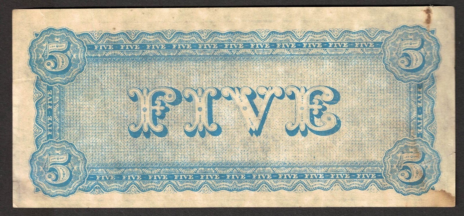 Fake 1864 CSA CONFEDERATE STATES AMERICA CURRENCY $5 Dollar Note S/N 18262