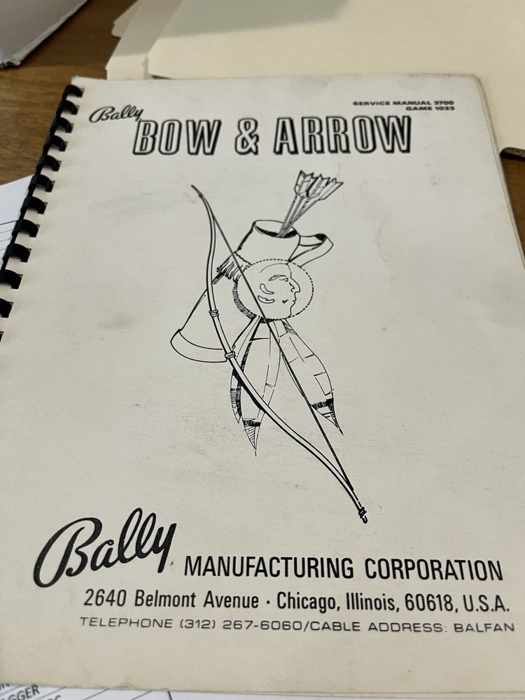 Bow & Arrow Pinball Manual & Schematic