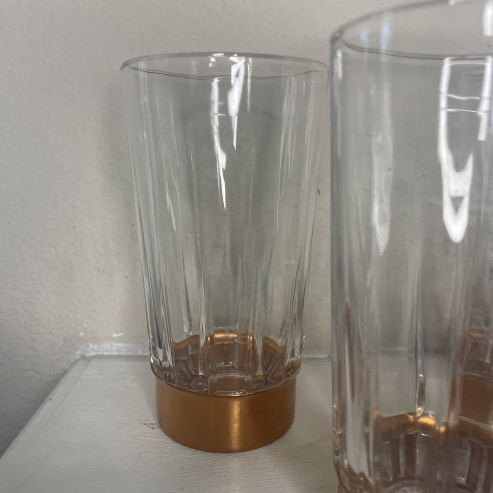 Coppercraft Guild Arcoroc Copper Bottom Drinking Glasses 4