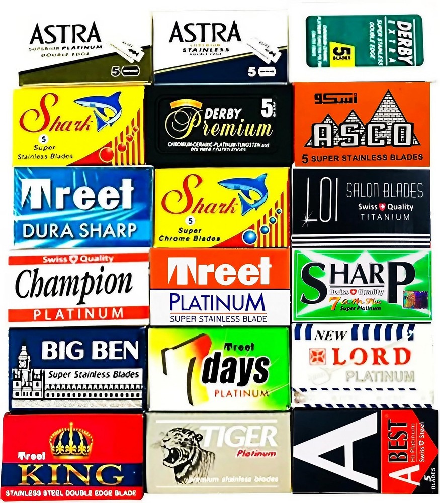 100 Quality Double Edge Razor Blades Sampler (18 different brands)