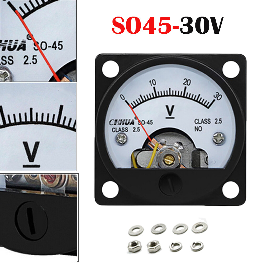 DC 0- 30V Analog Voltmeter Analogue Voltage panel meter SO45 directly Connect H