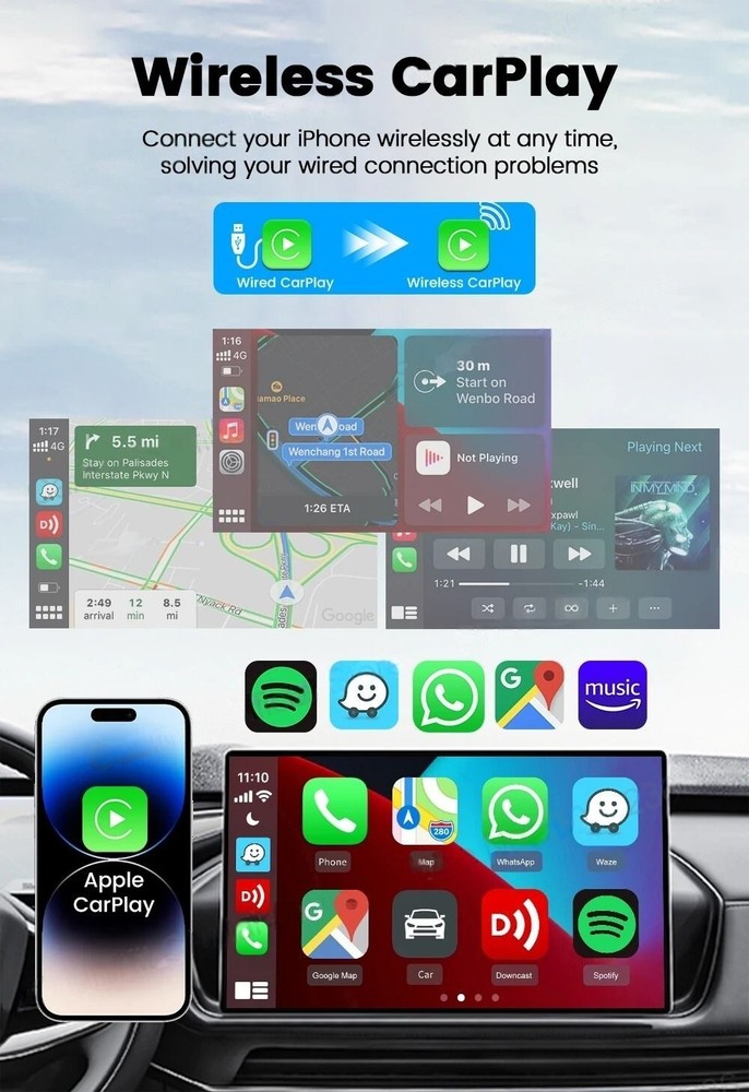 CarlinKit Mini Ultra Wireless Android Auto & Wireless CarPlay Dongle Adapter Kit