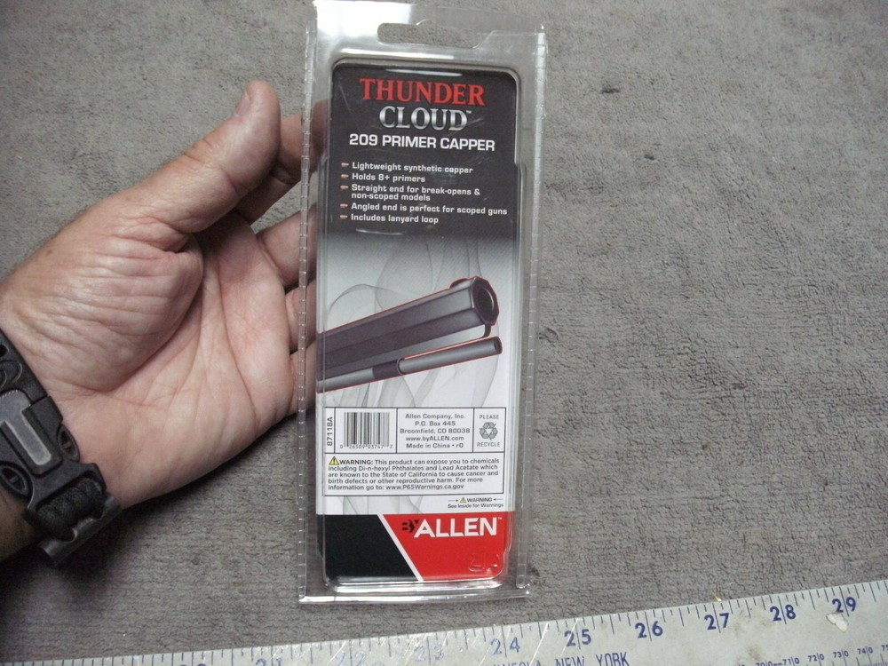 Thunder Cloud 209 Inline Muzzle loader Primer Capper by Allen, holds 8+ Primers