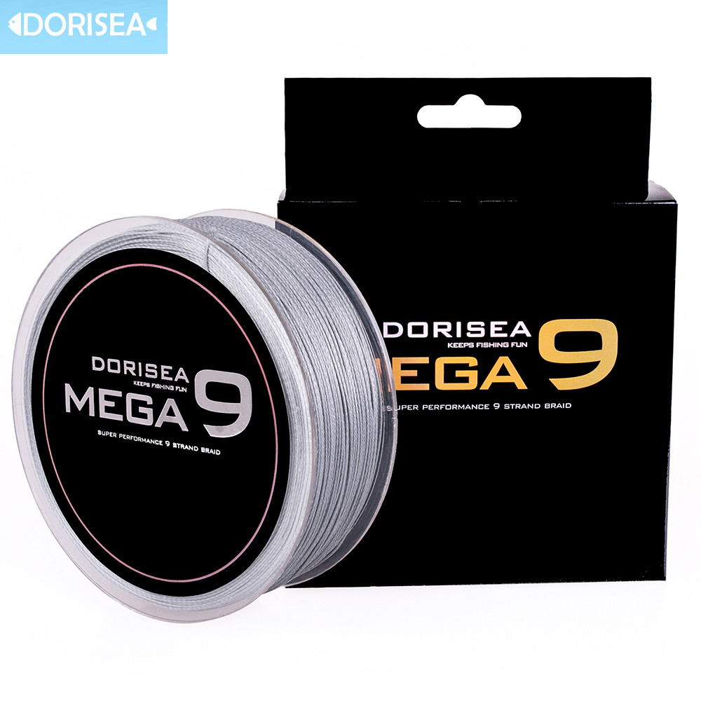 MEGA 9 Strands 100M-2000M Gray PE Dynema Round Braided Fishing Line 15LB-310LB