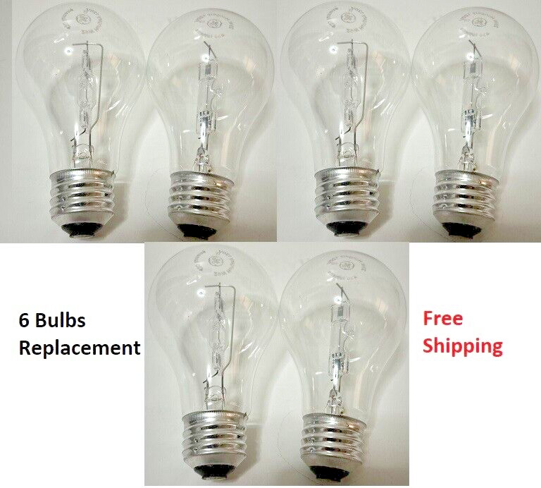 12 Bulbs 6 Pack Light Bulbs GE Clear Glass 43watt equivalent to 60w Dimmable A19