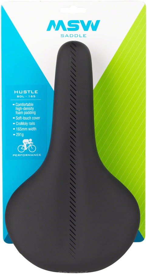 MSW Hustle Performance Bicycle Saddle - Chromoly Rails, High-Density Foam,