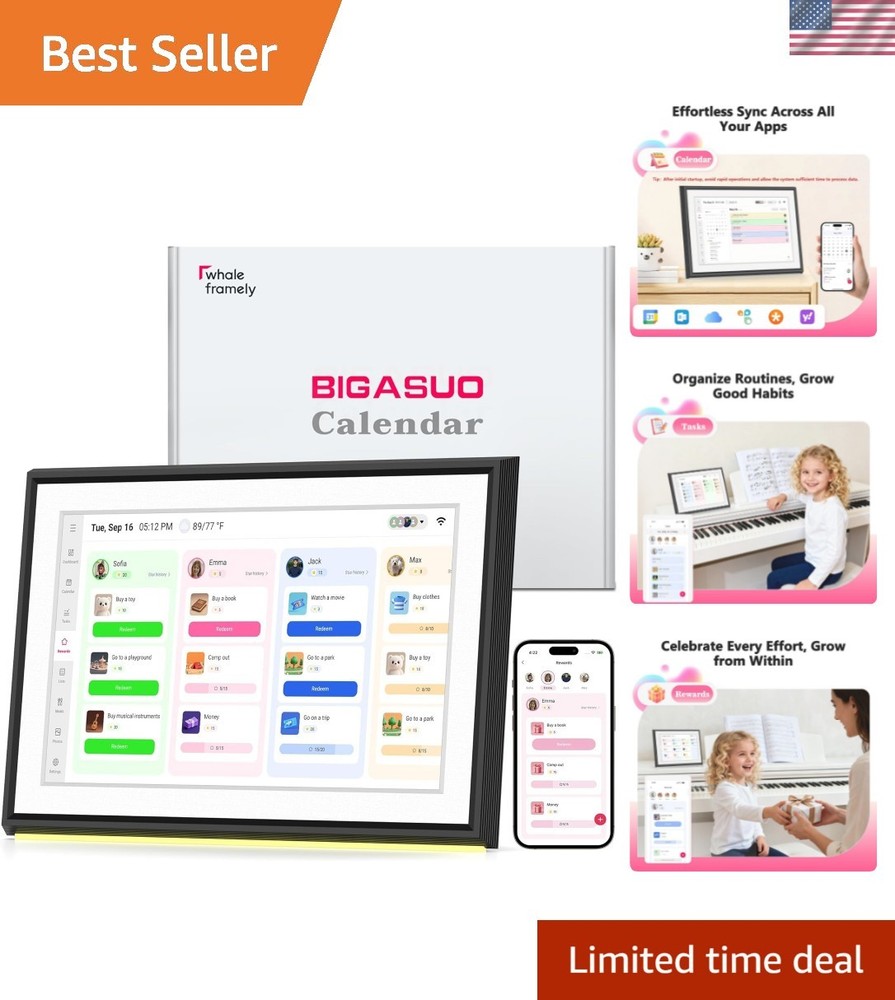 10.1" , Smart Touchscreen Interactive Display, Electronic Organizer for Month...