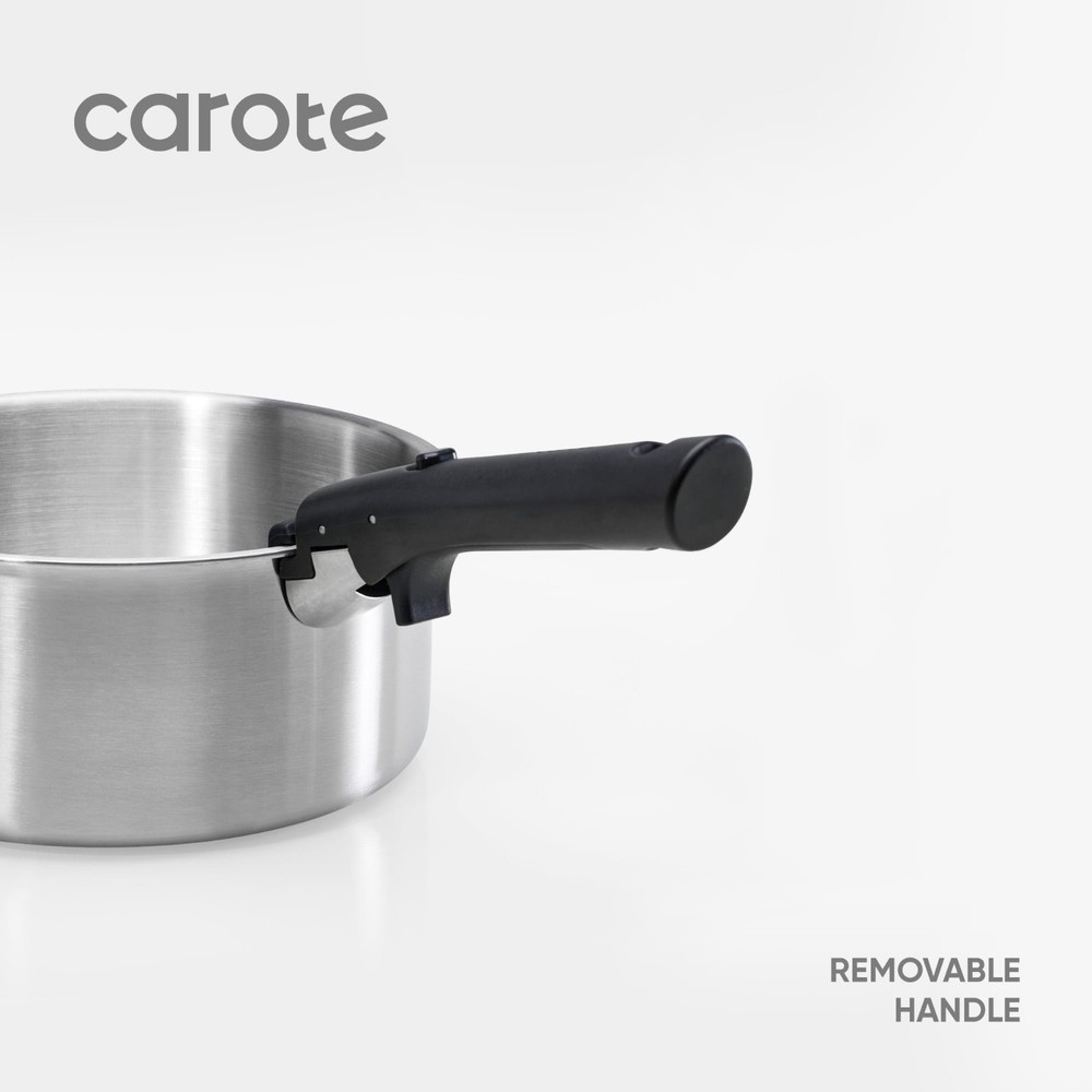 NIB Carote 4Pcs Stackable Saucepan Set Induction Ready Detachable Handle