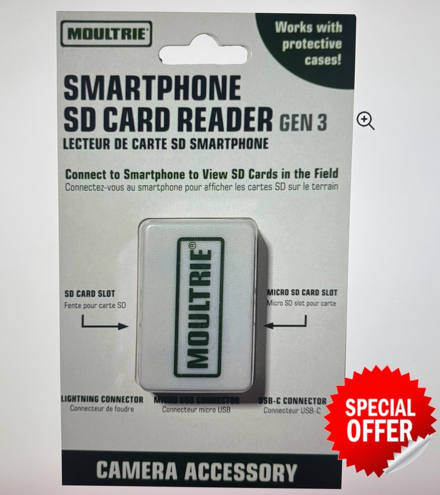MOULTRIE® SMARTPHONE SD CARD READER Gen 3 MCA-13488 iPhone / Android Compatible