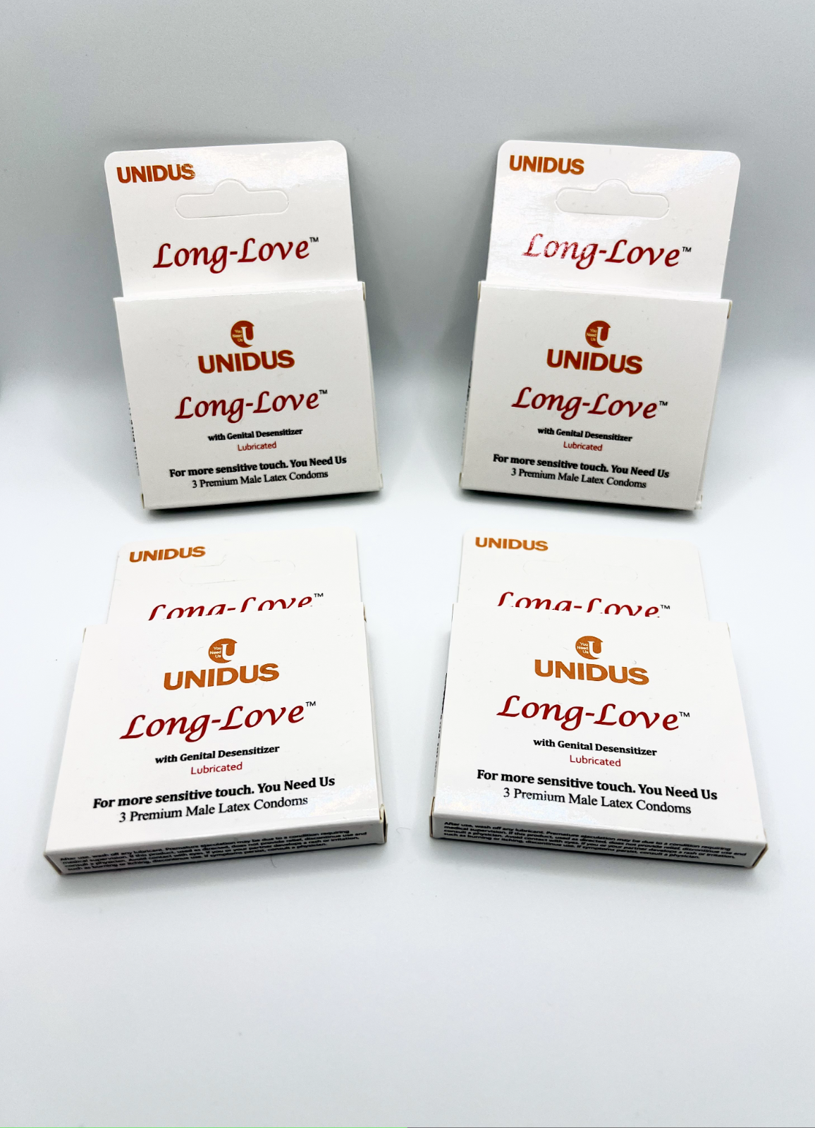 Unidus Long Love Climax Control Condoms Delay - Benzocaine Cream (12 Condoms)