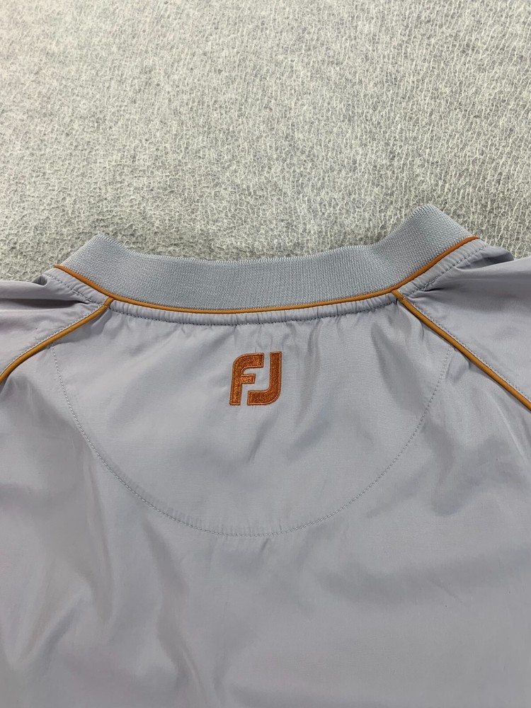 Footjoy Golf Windbreaker Pullover Jacket (Men's Large) Gray/Orange