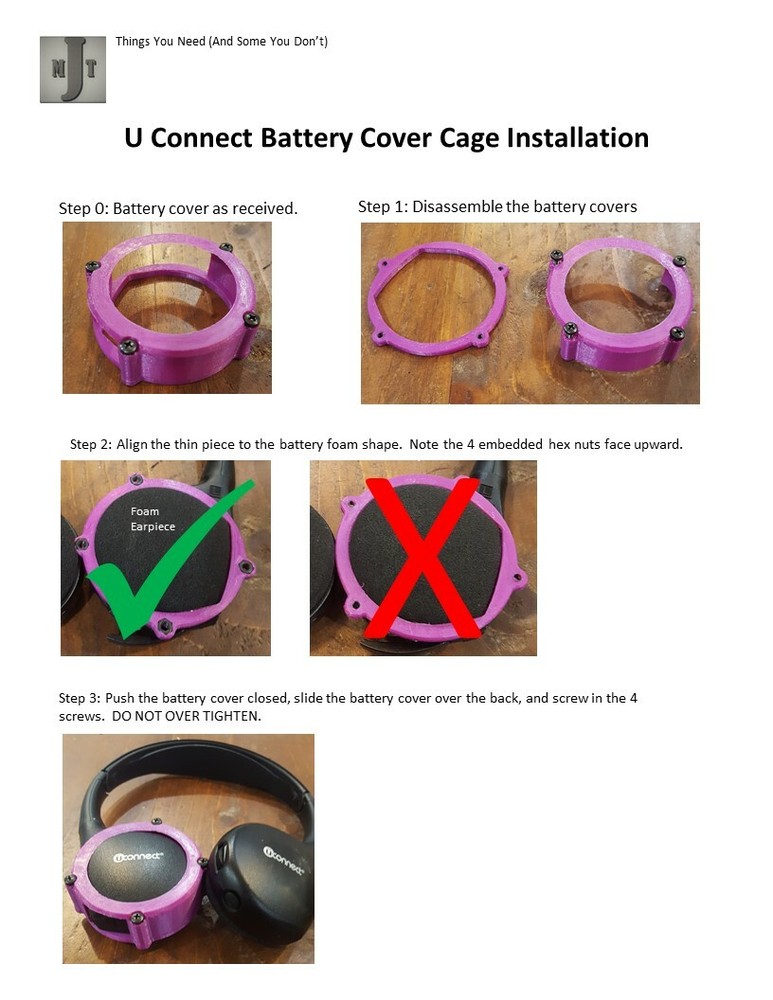 U Connect Headphone - Battery Cover Fix