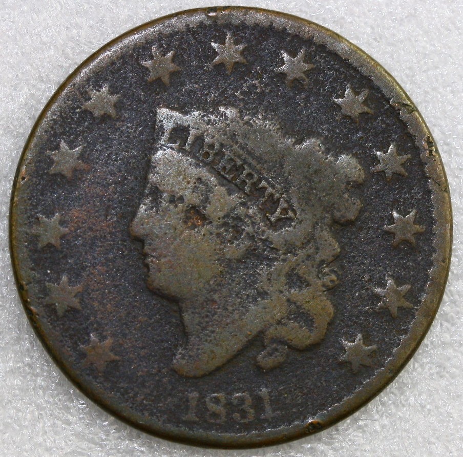 1831 Coronet Head Large Cent 1c  #A25