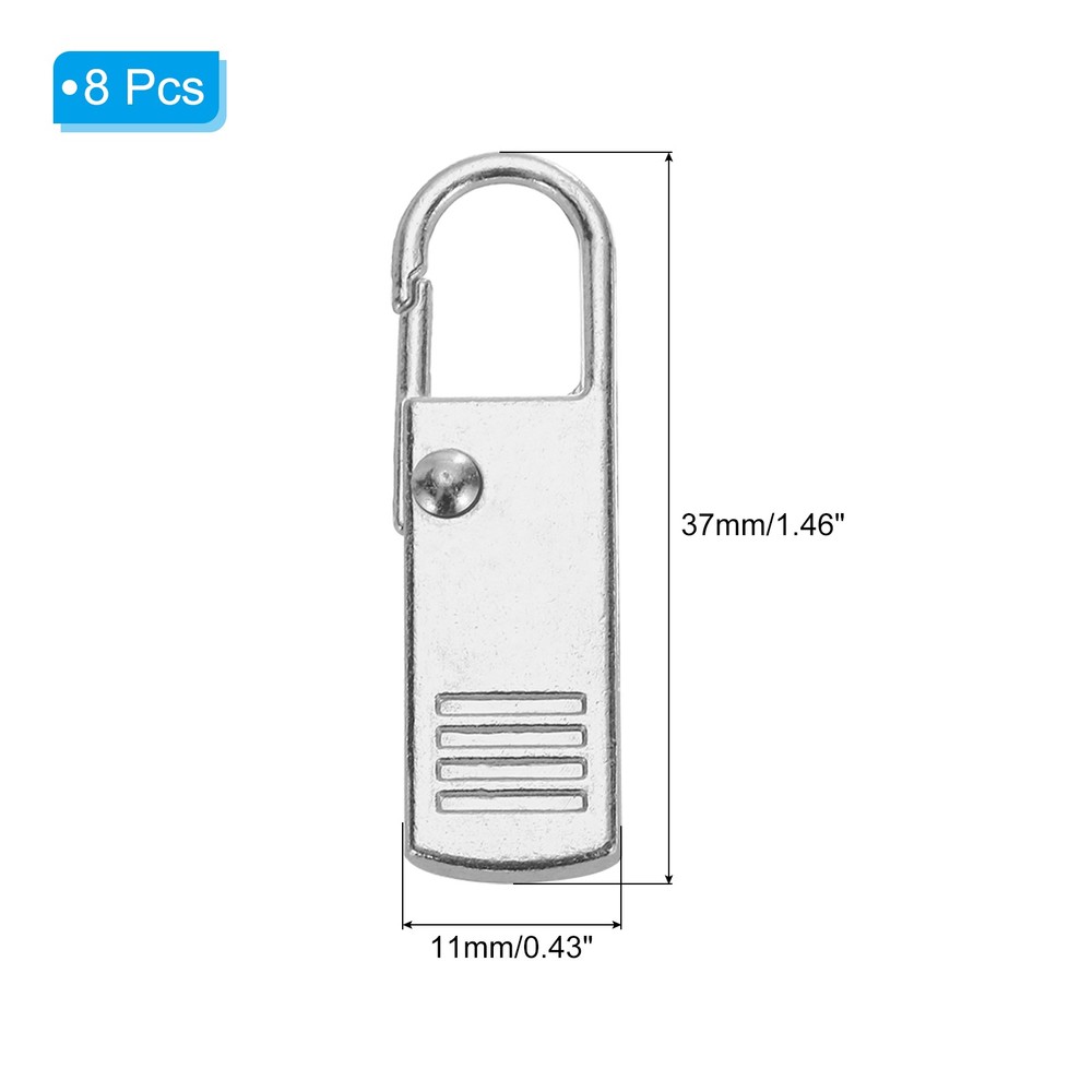 Zipper Pull Replacement, 8 Pcs Zipper Handle Mend Fixer Repair, Silver Tone