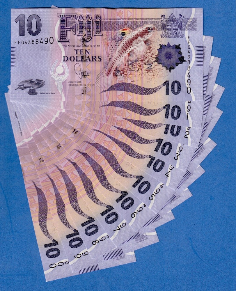 FIJI $10 (ND 2012) P-116a Circulated Note (Extra Fine) - Beli Fish