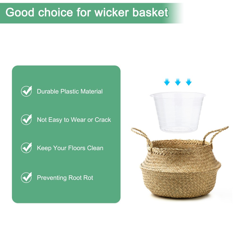 10 Pack Planter Coasters 5" Plant Coasters [Transparent]