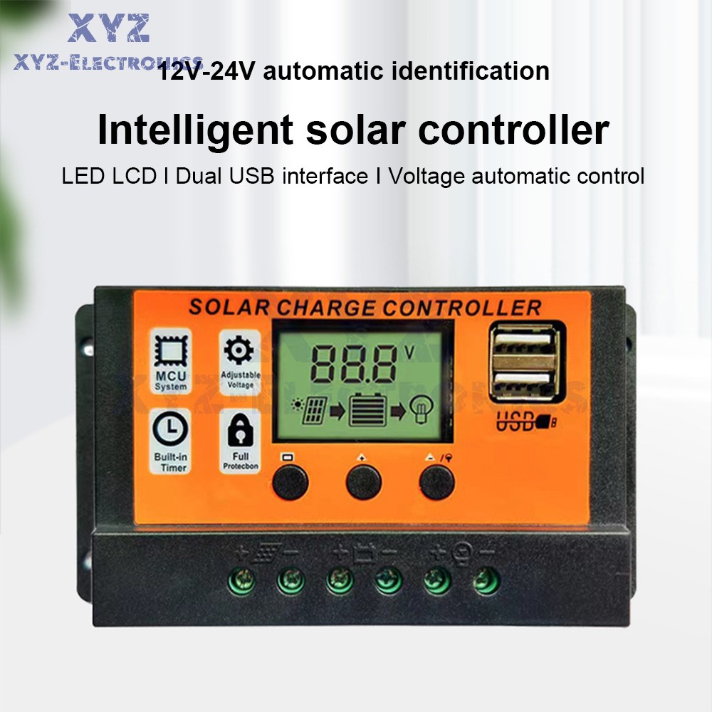 10-100A MPPT Solar Panel Regulator Charge Controller 12V/24V Auto Focus Tracking