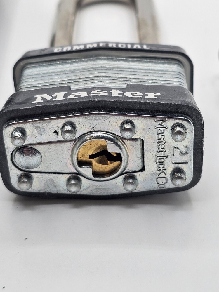 MASTER LOCK 3JZH8 Keyed Padlock, 3/4 in Rectangle Silver