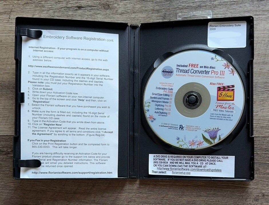 Floriani Professional Suite Pro 2009 Embroidery Software CD - 7 Programs HTF OOP