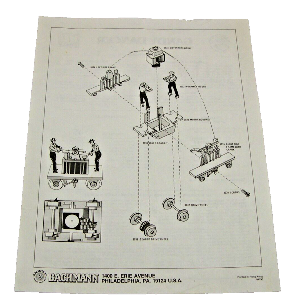 Bachmann #04150 Instruction Sheet for HO Gandy Dancer