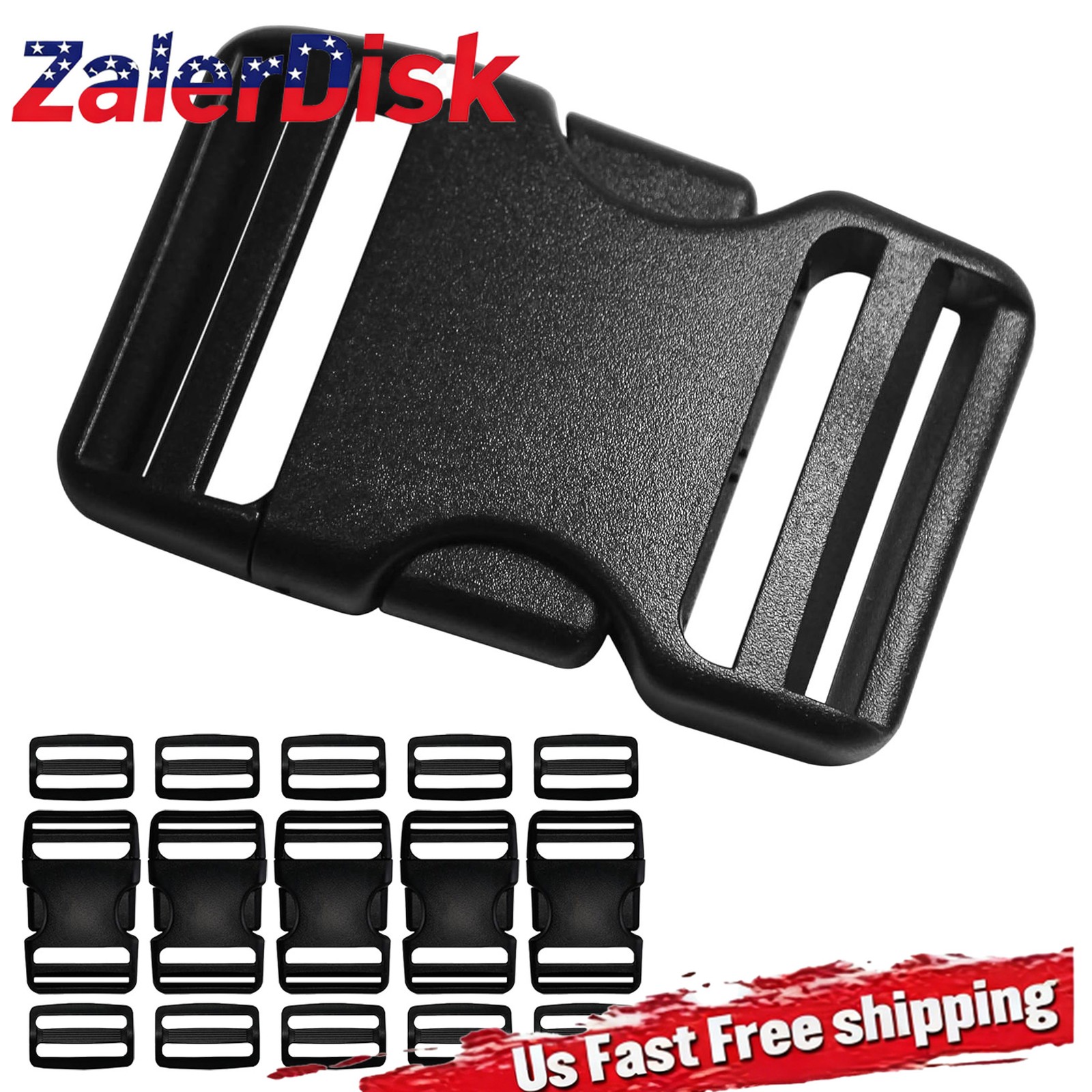 5Set Buckles for Nylon Webbing Straps 2" Quick Side Release Plastic Buckles Cli