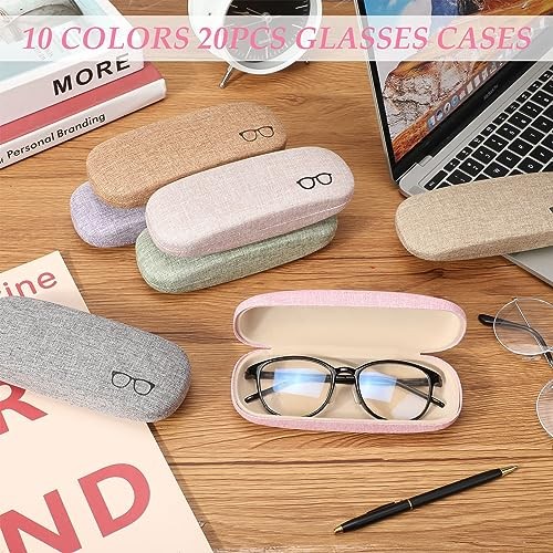 Kanayu Hard Shell Glasses Case Bulk Linen Fabrics Protective 20 Multicolor